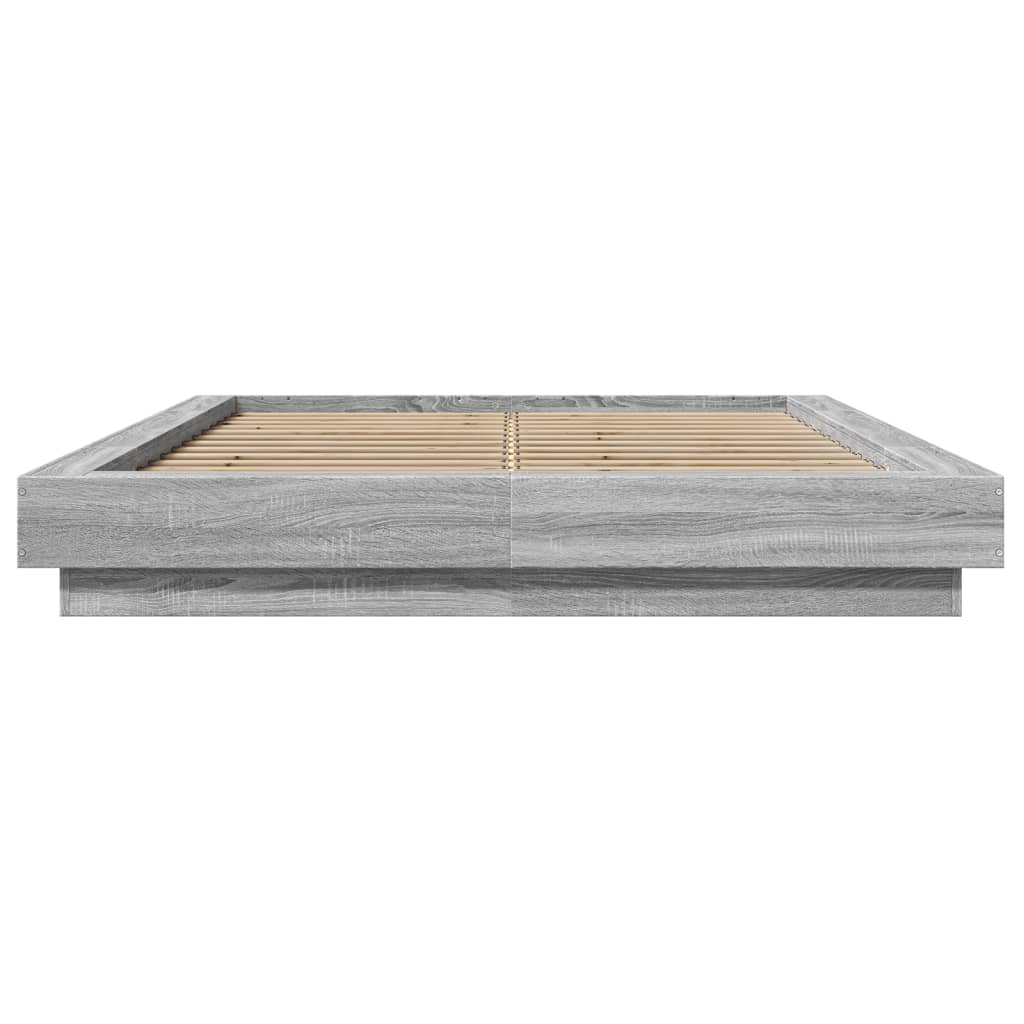 Bed Frame With Led Lights Without Mattress 140X200Cm