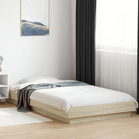 Bed Frame With Led Lights Without Mattress 140X200Cm