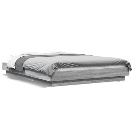 Bed Frame With Led Lights Without Mattress 140X200Cm