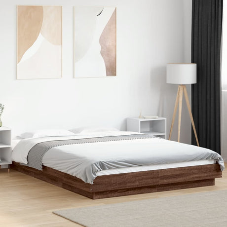 Bed Frame With Led Lights Without Mattress 140X200Cm
