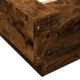 Bed Frame with LED Lights without Mattress Smoked Oak 135x190cm