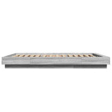 Bed Frame with LED Lights without Mattress Grey Sonoma 135x190cm