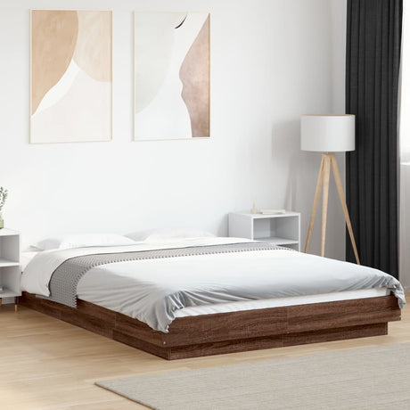 Bed Frame With Led Lights Without Mattress 140X200Cm
