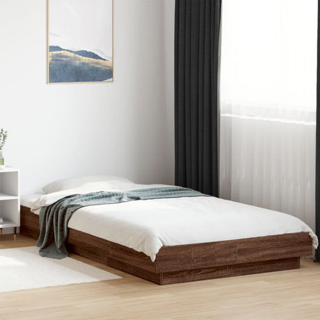 Bed Frame With Led Lights Without Mattress 140X200Cm