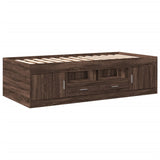 Daybed with Drawers without Mattress Brown Oak 100x200 cm