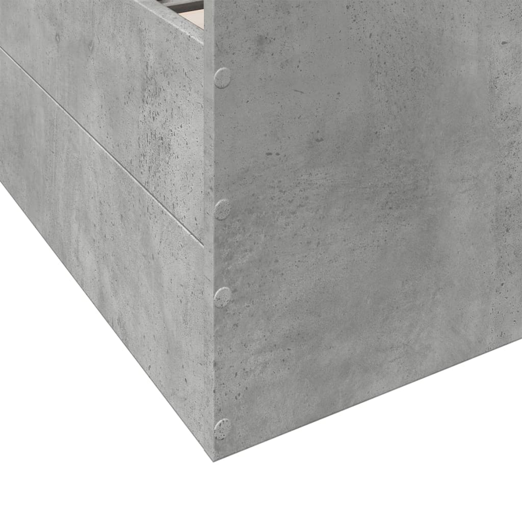 Bed Frame with Drawers without Mattress Concrete Grey 140x200 cm
