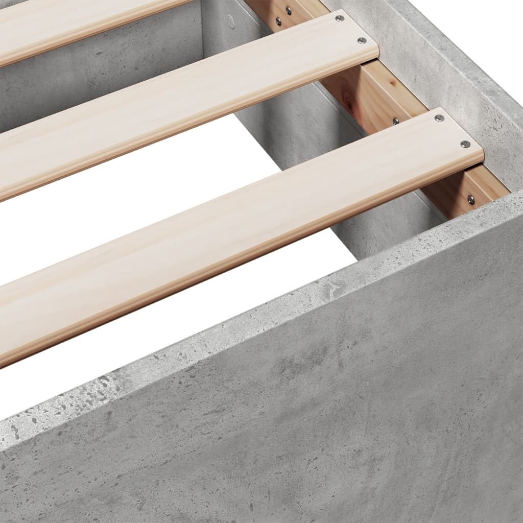 Bed Frame with Drawers without Mattress Concrete Grey 140x200 cm