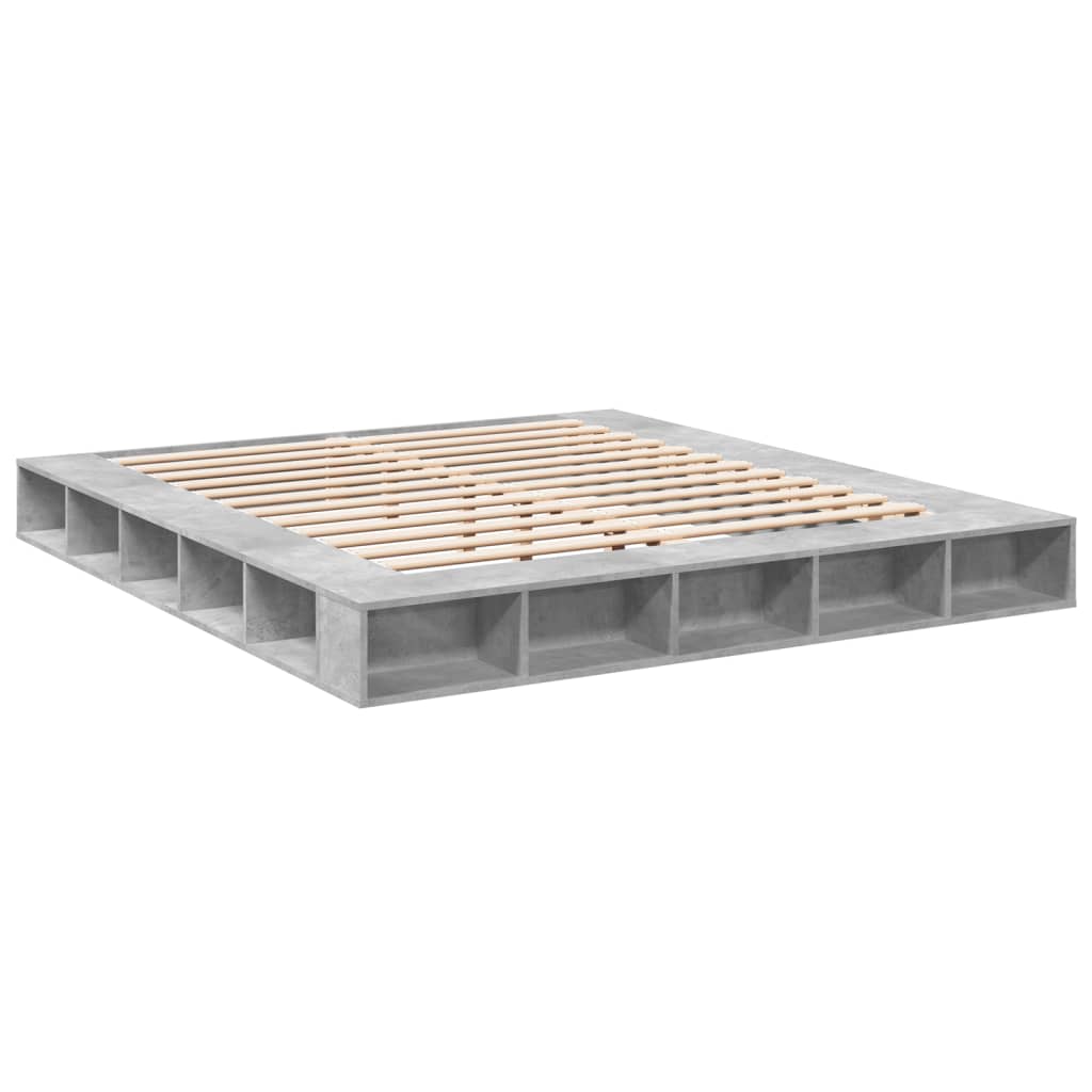 Bed Frame without Mattress Concrete Grey 180x200 cm Super King
