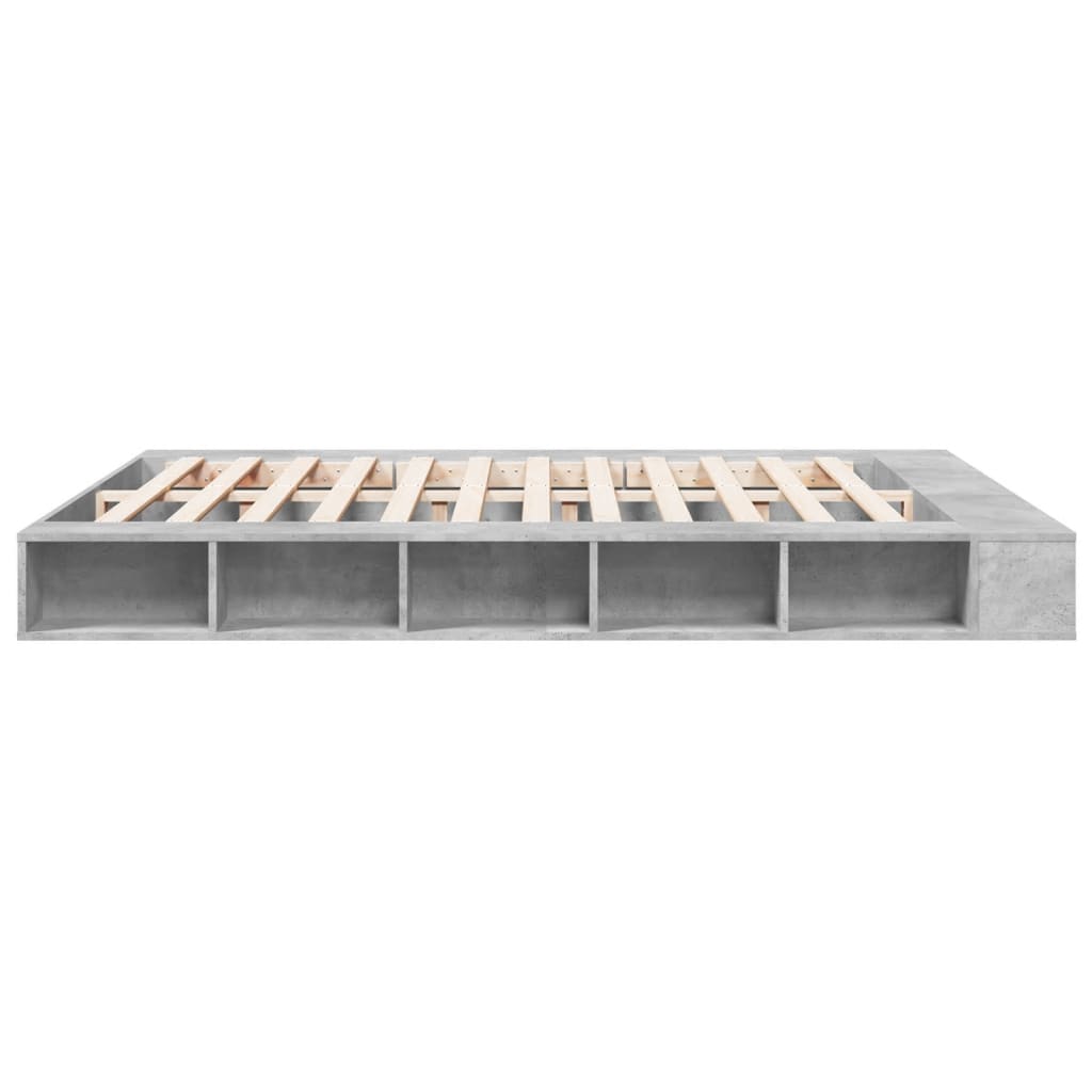 Bed Frame without Mattress Concrete Grey 180x200 cm Super King