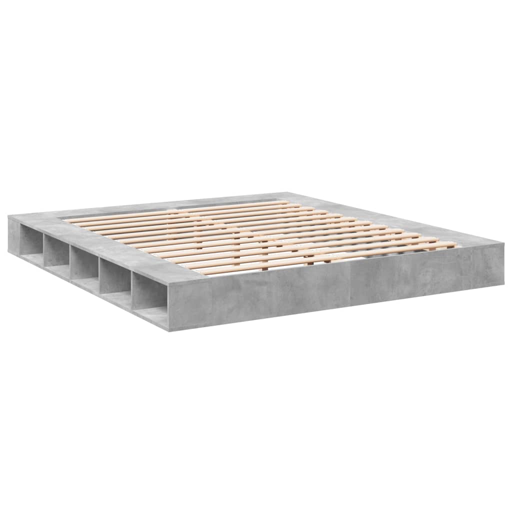 Bed Frame without Mattress Concrete Grey 180x200 cm Super King