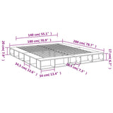 Bed Frame without Mattress Concrete Grey 180x200 cm Super King