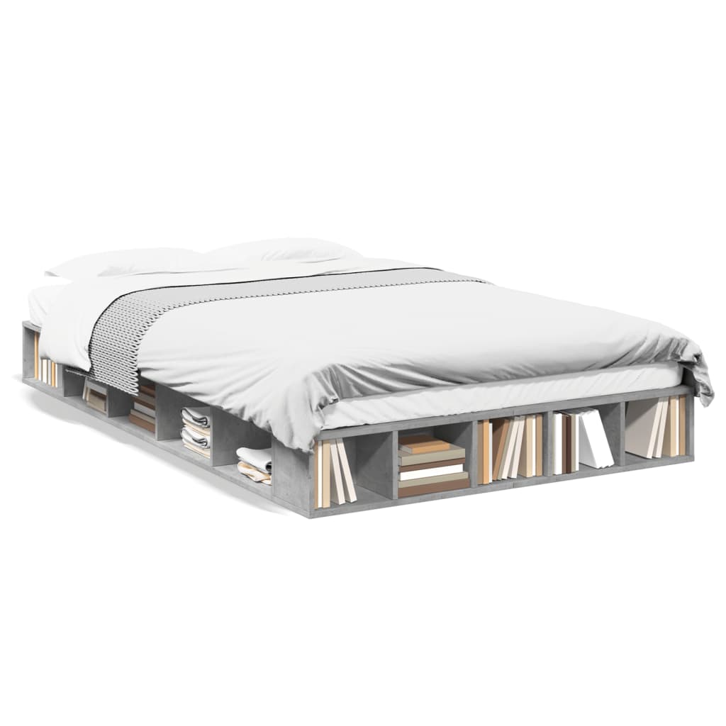 Bed Frame without Mattress Concrete Grey 140x190 cm