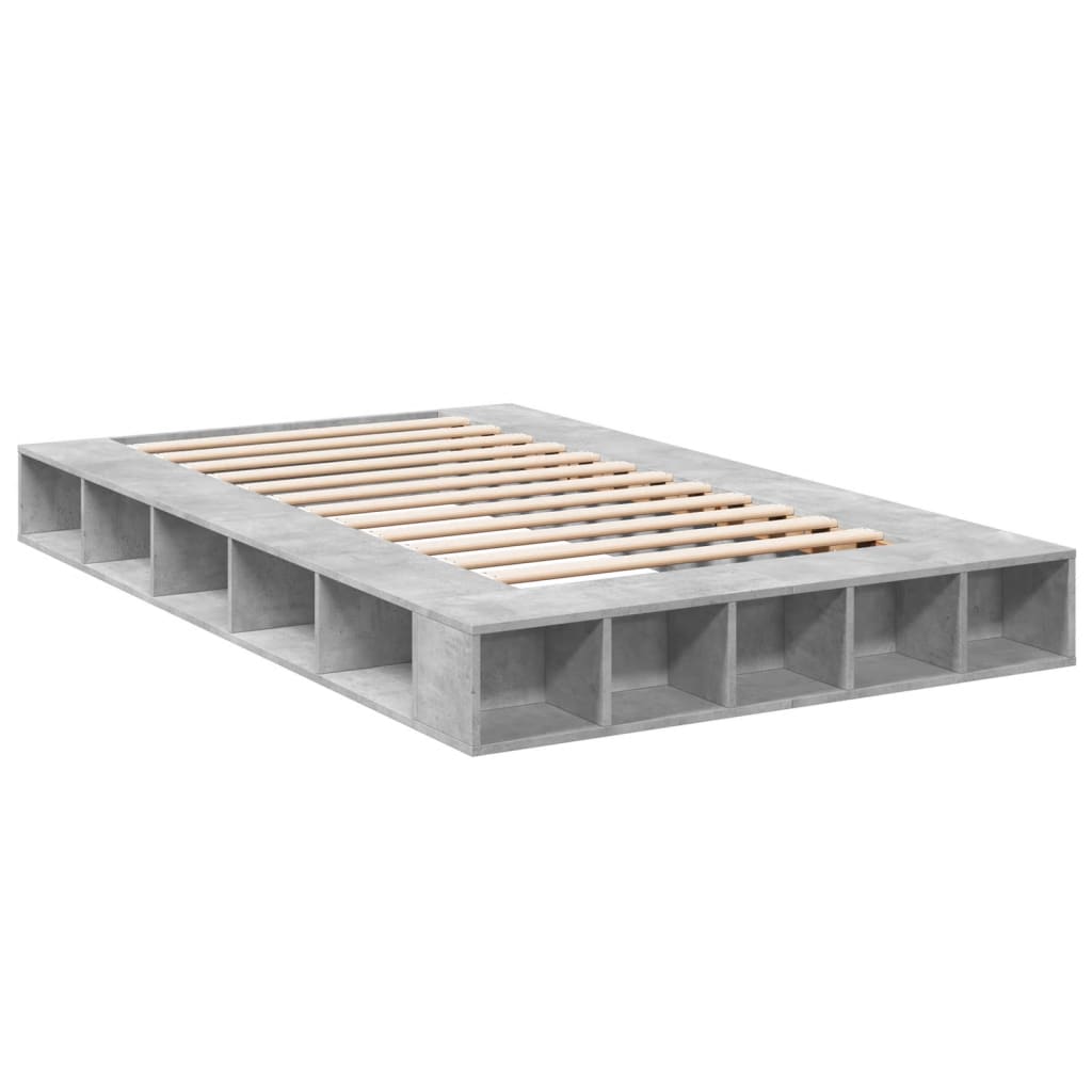 Bed Frame without Mattress Concrete Grey 140x190 cm