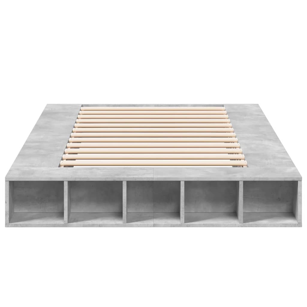 Bed Frame without Mattress Concrete Grey 140x190 cm
