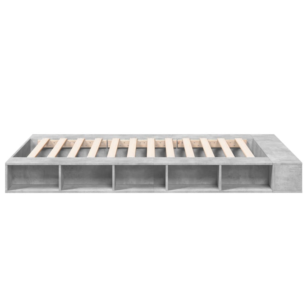 Bed Frame without Mattress Concrete Grey 140x190 cm