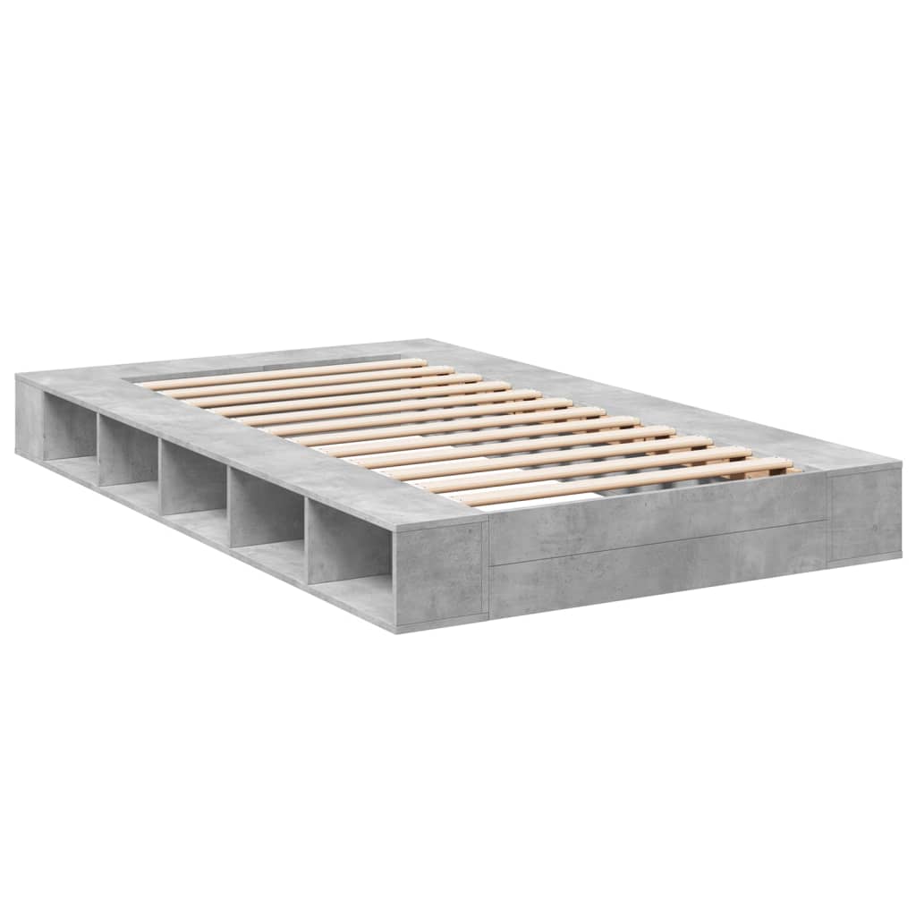 Bed Frame without Mattress Concrete Grey 140x190 cm