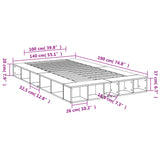 Bed Frame without Mattress Concrete Grey 140x190 cm