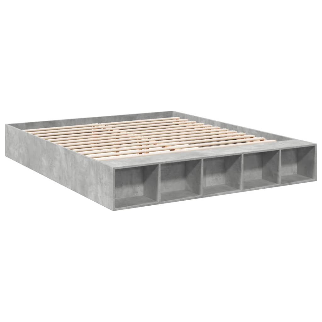 Bed Frame without Mattress Concrete Grey 200x200 cm