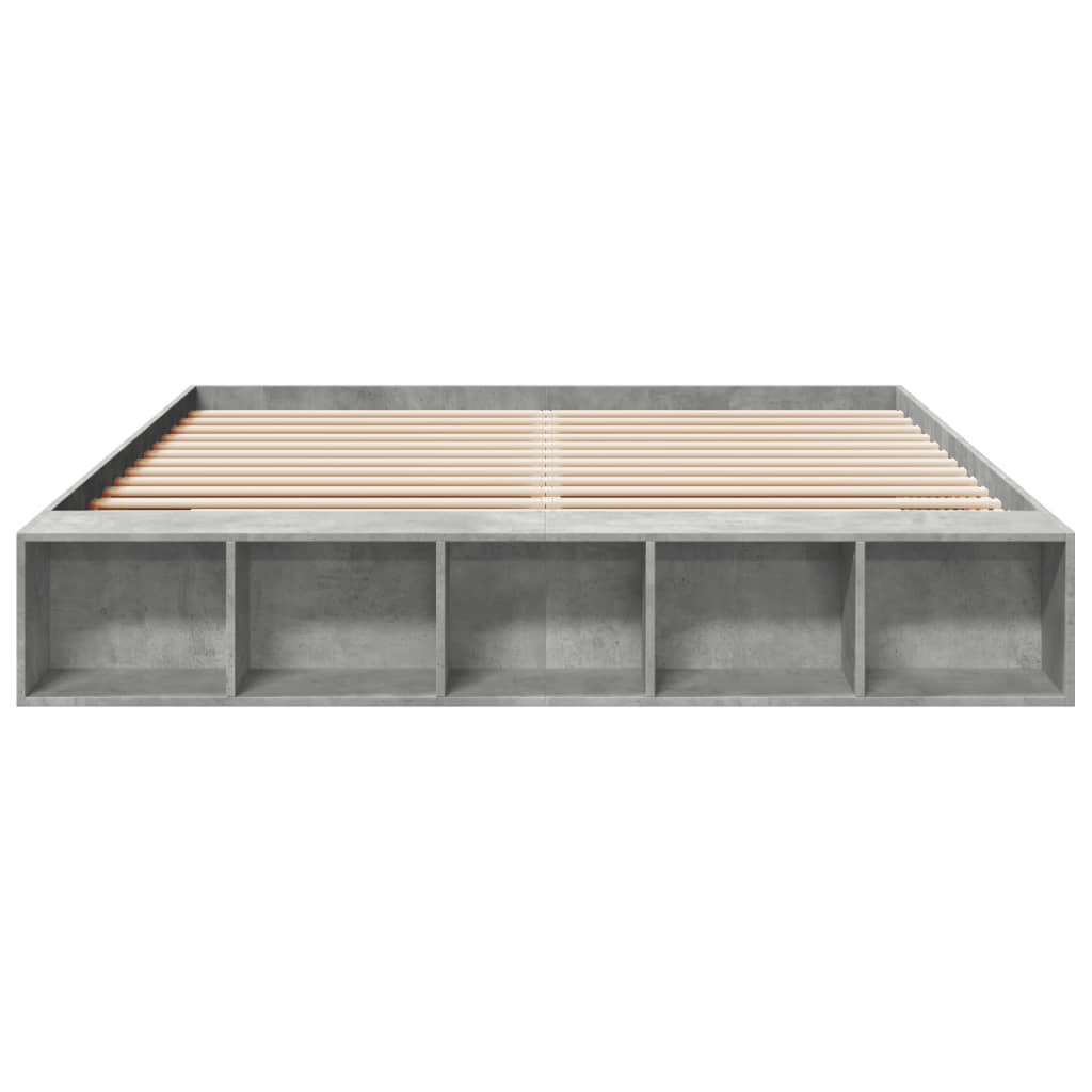 Bed Frame without Mattress Concrete Grey 200x200 cm