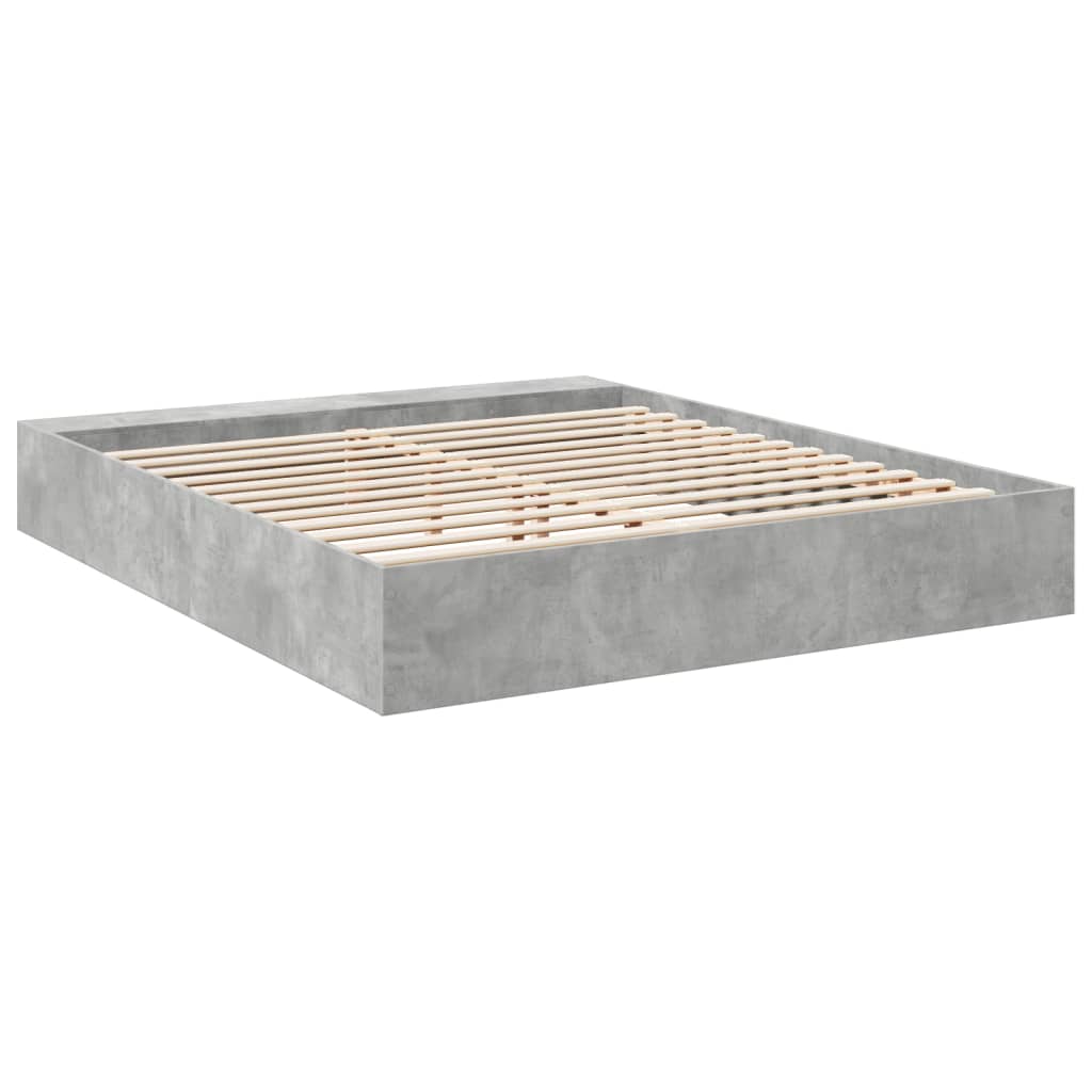 Bed Frame without Mattress Concrete Grey 200x200 cm