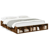 Bed Frame without Mattress Smoked Oak 200x200 cm