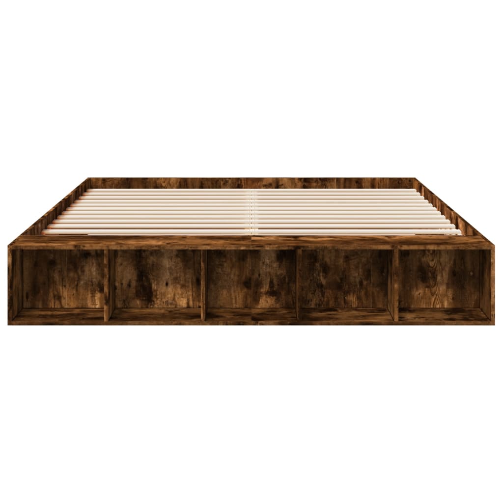 Bed Frame without Mattress Smoked Oak 200x200 cm