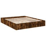 Bed Frame without Mattress Smoked Oak 200x200 cm