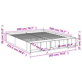 Bed Frame without Mattress Smoked Oak 200x200 cm