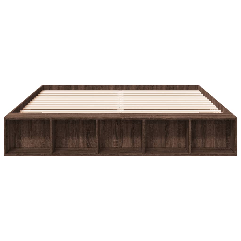 Bed Frame without Mattress Brown Oak 200x200 cm