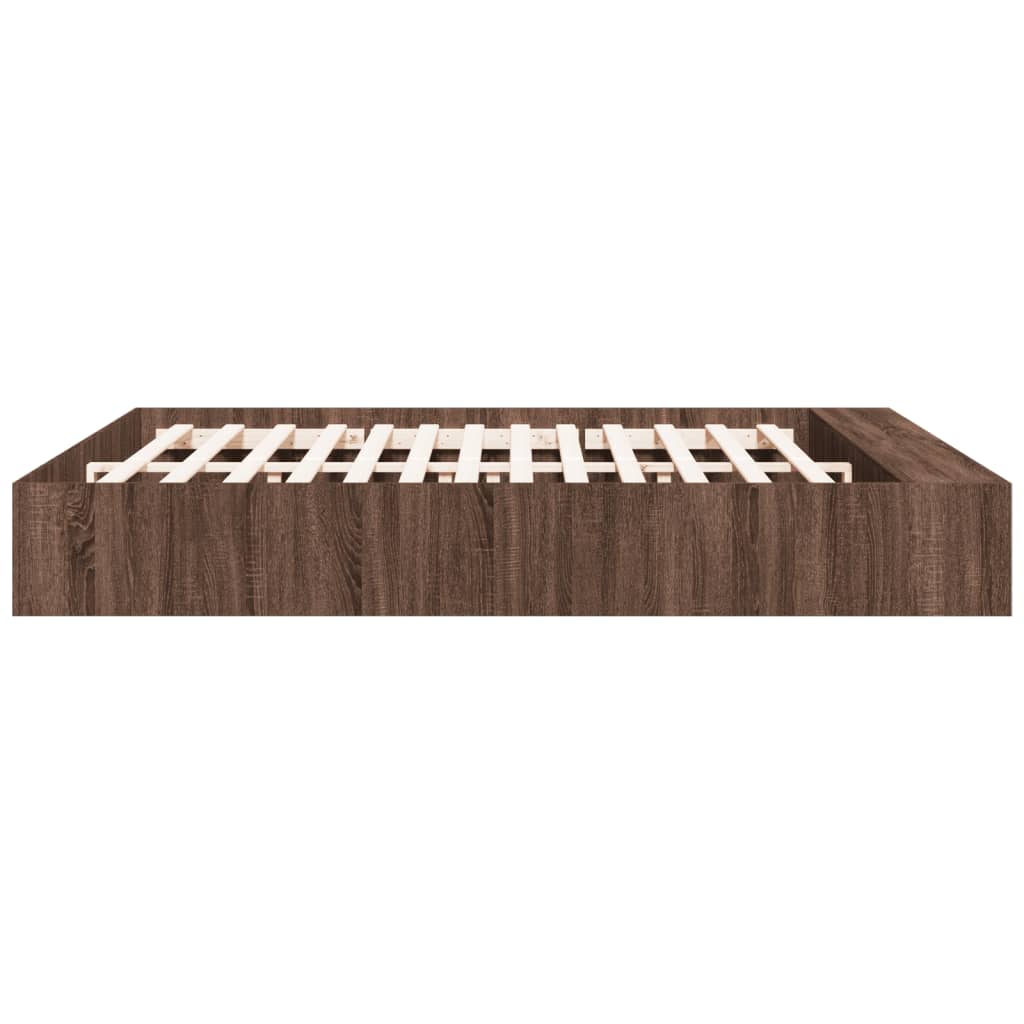 Bed Frame without Mattress Brown Oak 200x200 cm