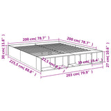 Bed Frame without Mattress Brown Oak 200x200 cm