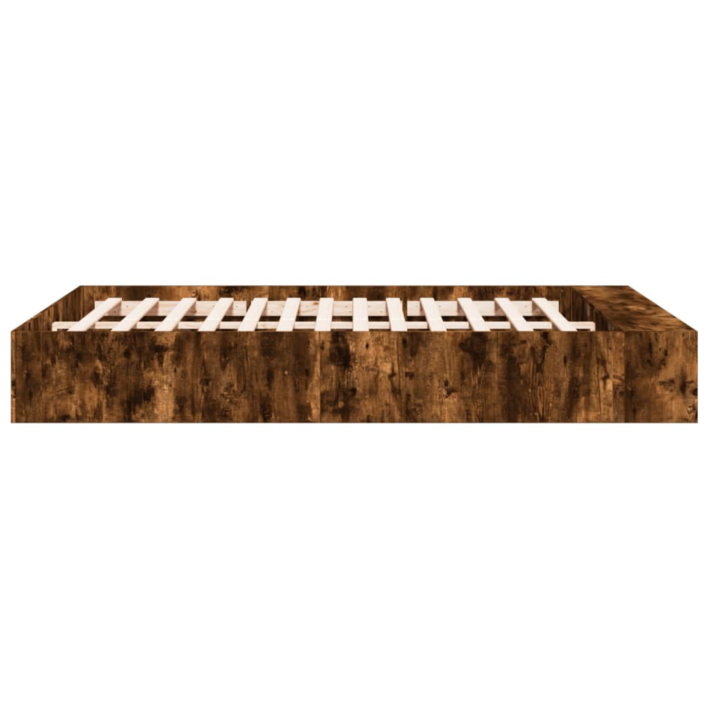 Bed Frame without Mattress Smoked Oak 160x200 cm
