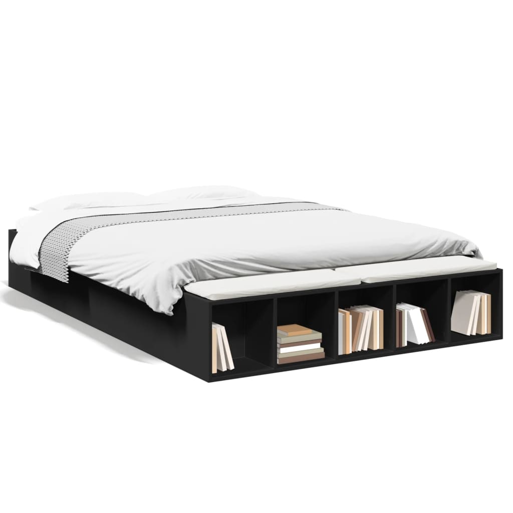 Bed Frame without Mattress Black 150x200 cm King Size