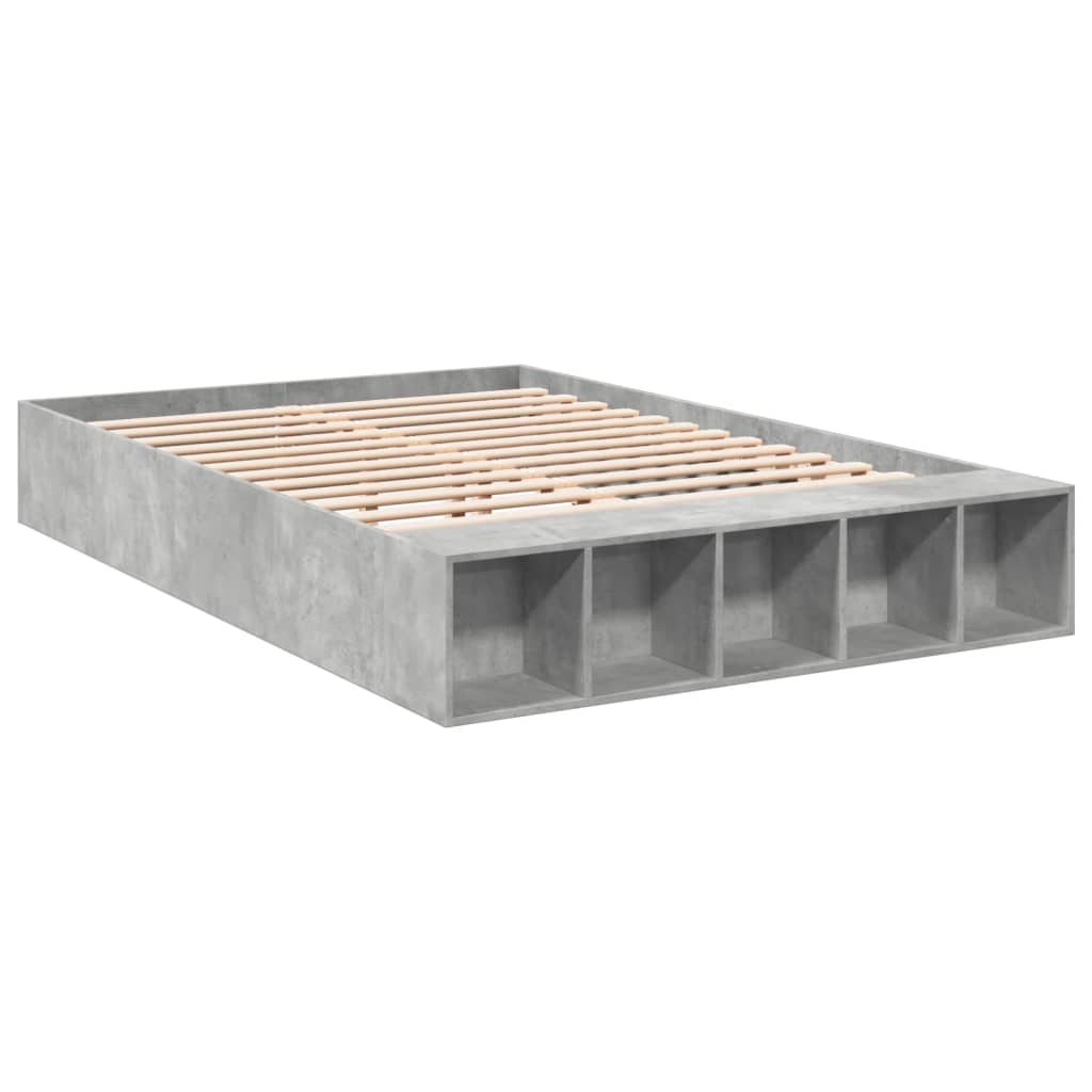 Bed Frame without Mattress Concrete Grey 140x200 cm