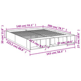Bed Frame without Mattress Smoked Oak 140x200 cm