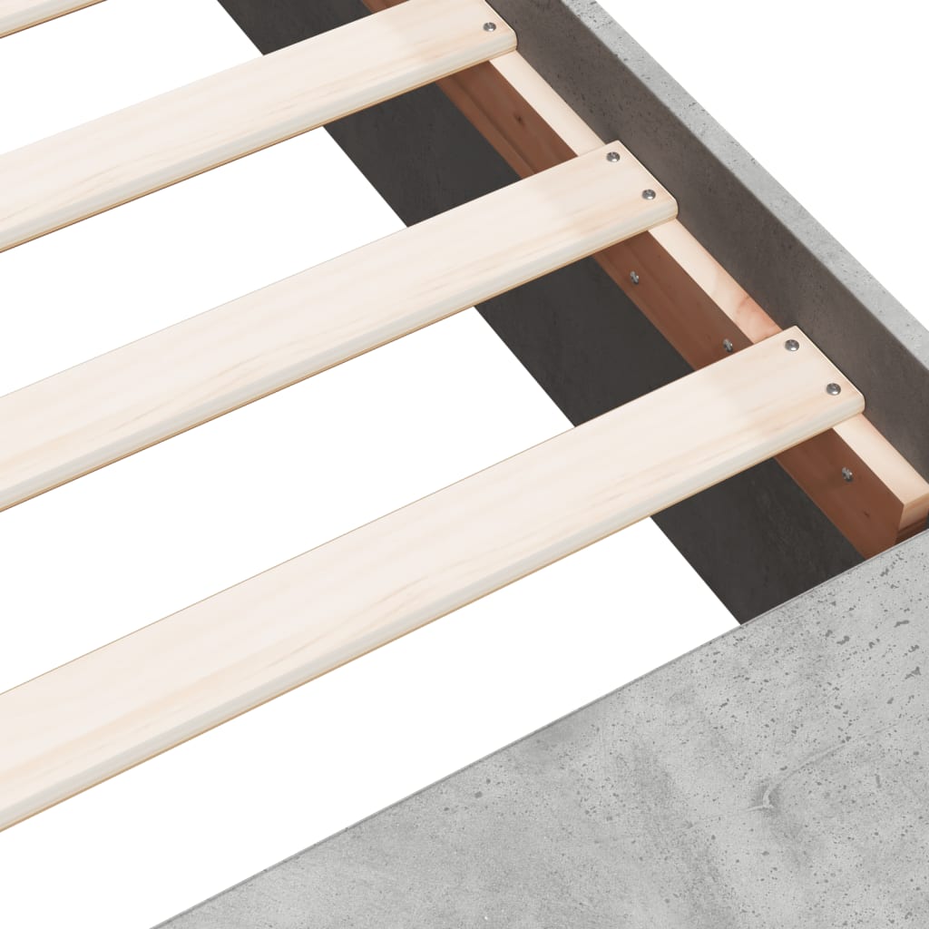 Bed Frame without Mattress Concrete Grey 135x190 cm Double