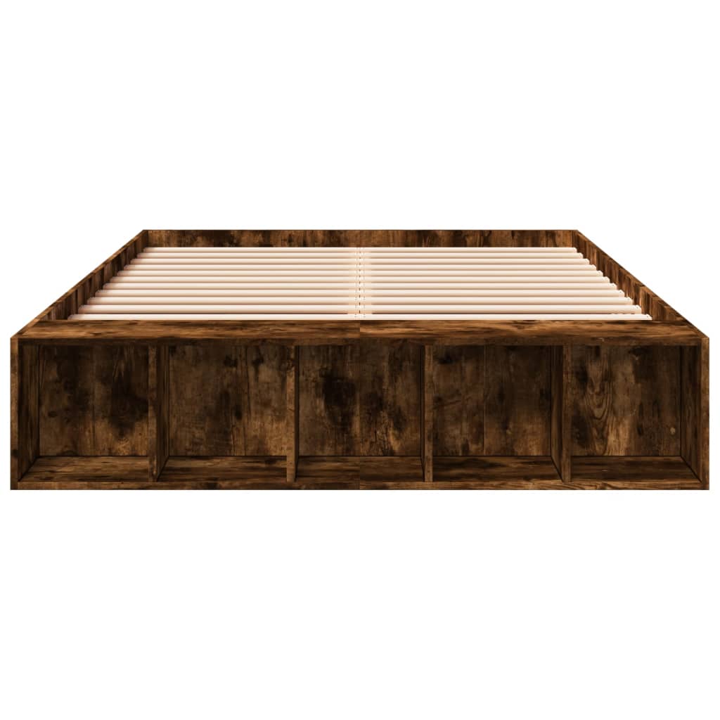 Bed Frame without Mattress Smoked Oak 135x190 cm Double