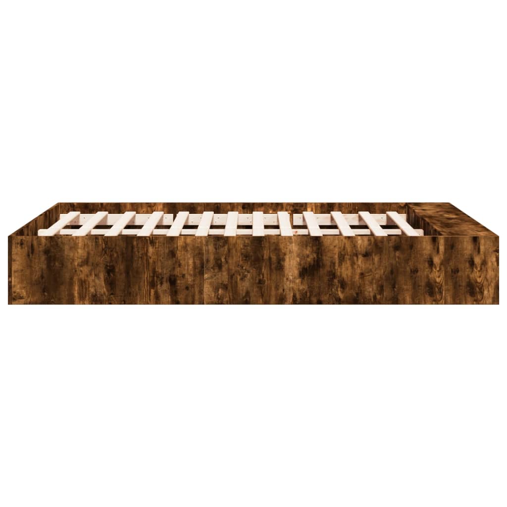 Bed Frame without Mattress Smoked Oak 135x190 cm Double