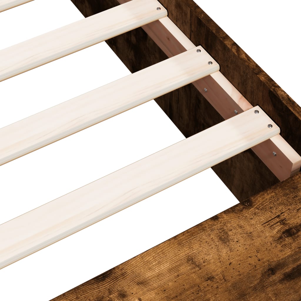Bed Frame without Mattress Smoked Oak 135x190 cm Double