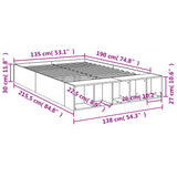Bed Frame without Mattress Smoked Oak 135x190 cm Double