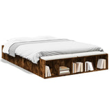 Bed Frame without Mattress Smoked Oak 135x190 cm Double
