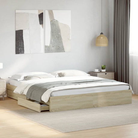 Bed Frame With Drawers Without Mattress King Size