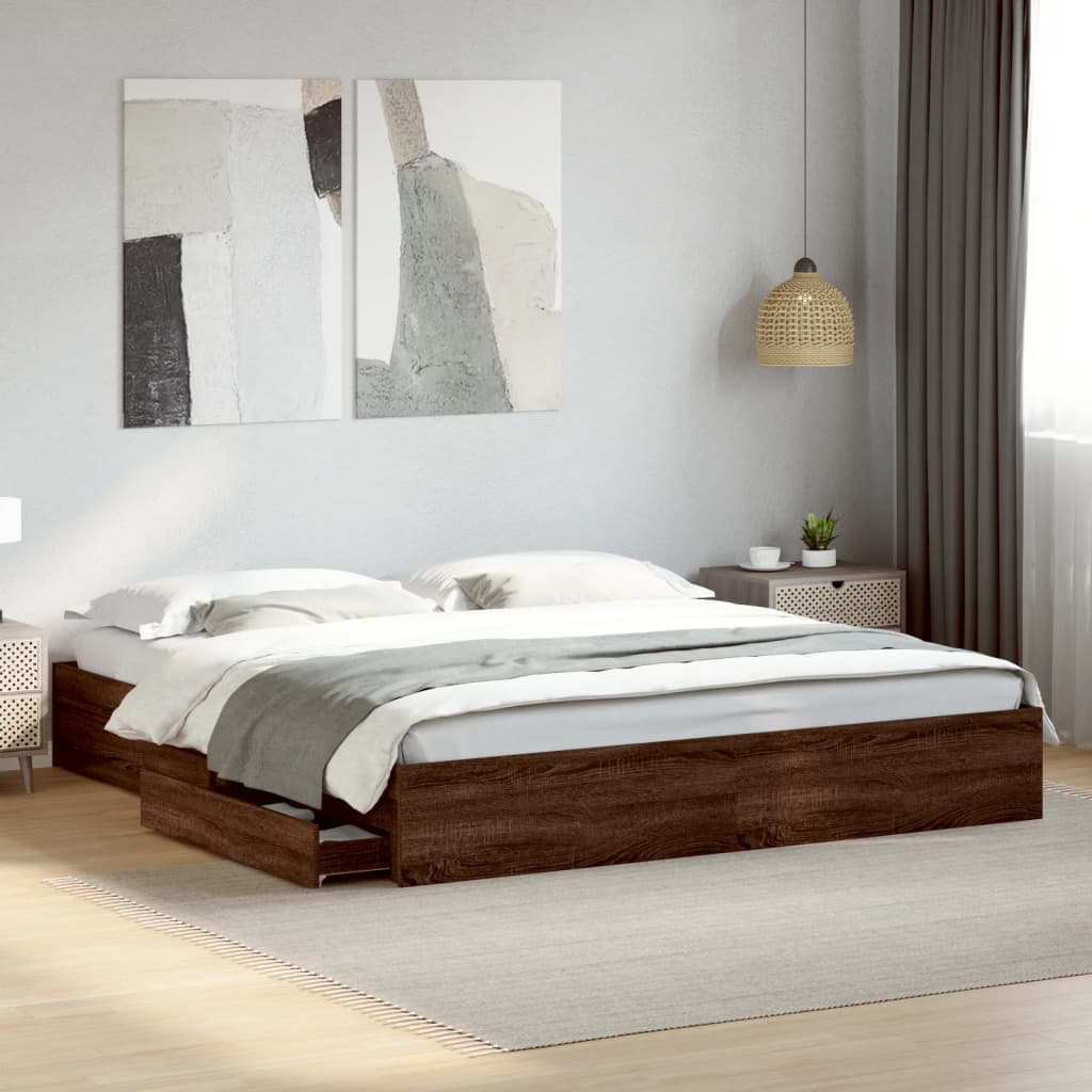 Bed Frame With Drawers Without Mattress King Size