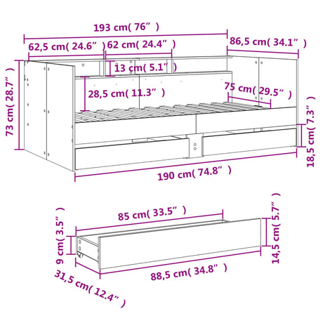 Daybed With Drawers Without Mattress Small Single
