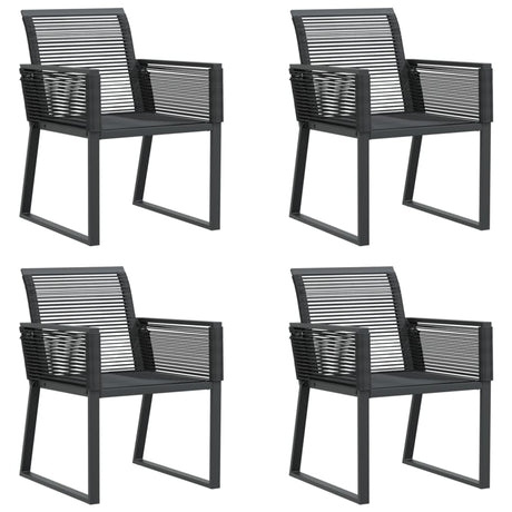 Garden Chairs 4 Pcs Black Poly Rattan