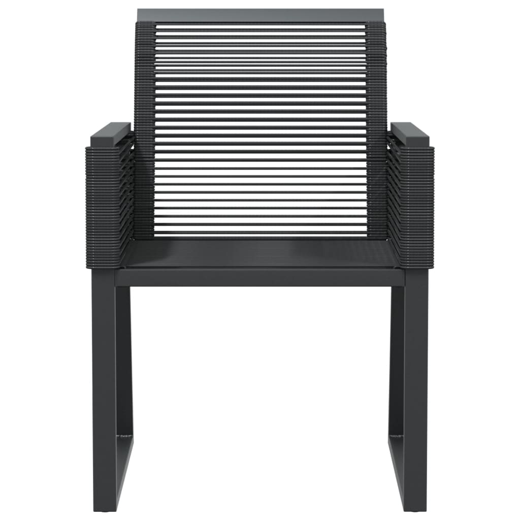 Garden Chairs 4 Pcs Black Poly Rattan