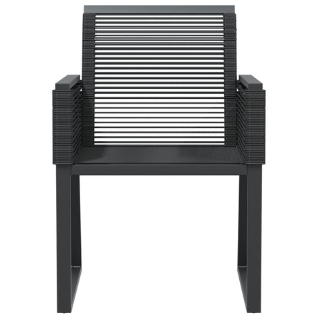 Garden Chairs 4 Pcs Black Poly Rattan