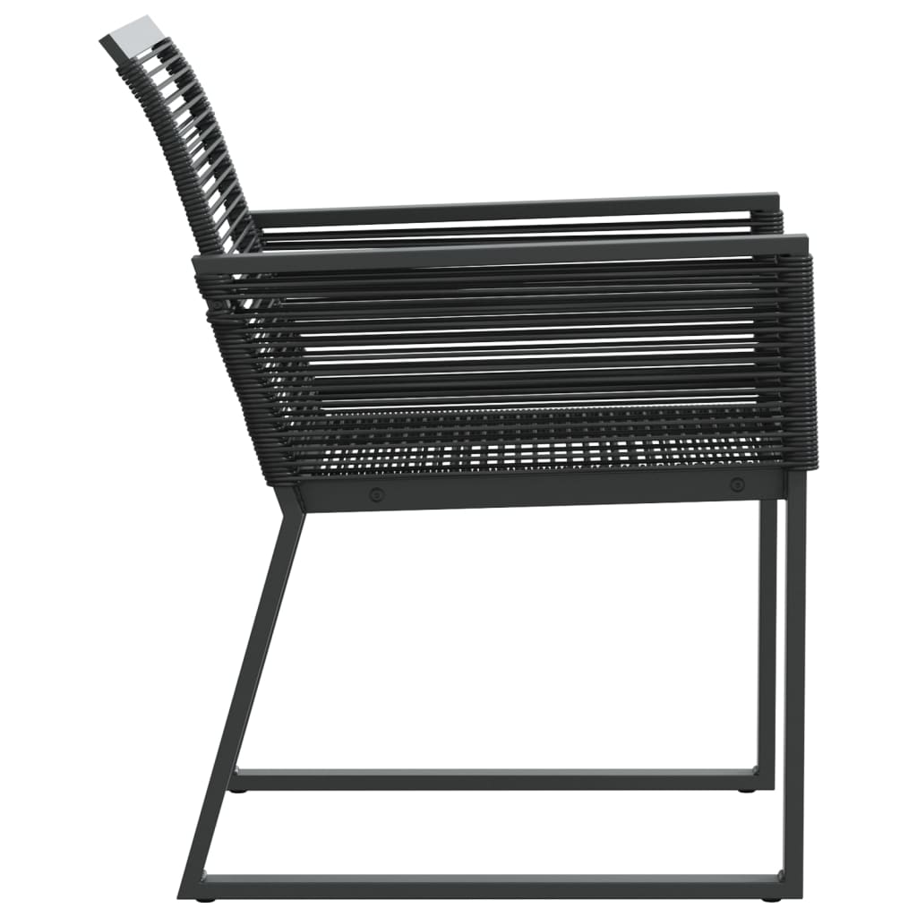 Garden Chairs 4 Pcs Black Poly Rattan