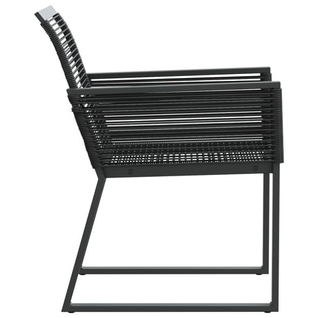 Garden Chairs 4 Pcs Black Poly Rattan