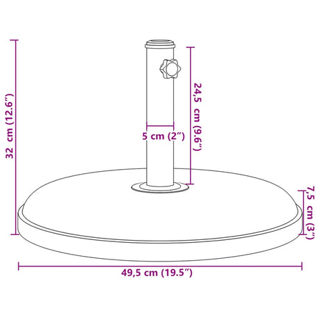 Parasol Base For Ø32/35/38 Mm Poles Round
